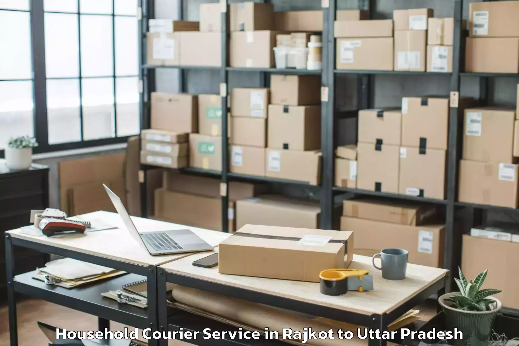 Top Rajkot to Gonda City Household Courier Available